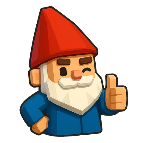 A garden gnome giving a thumbs up