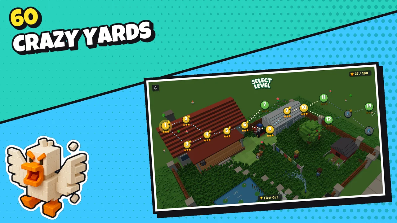 The level map with 60 yards