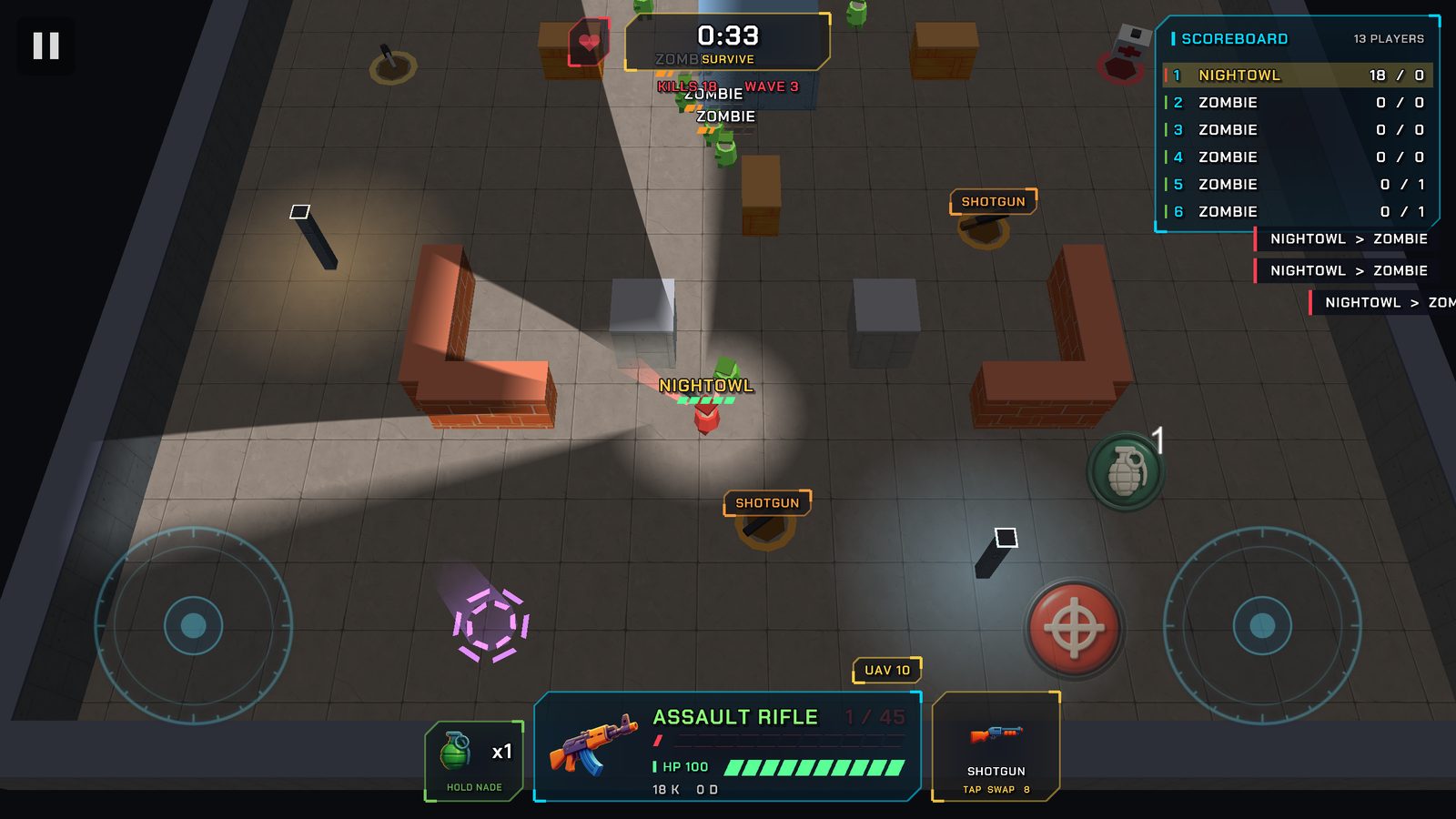 A zombie horde closing in